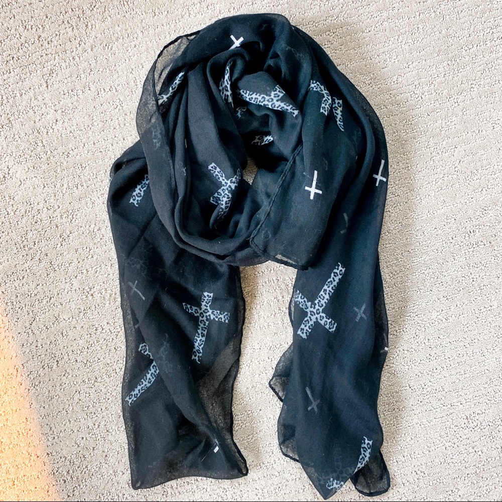 Black Cross Scarf